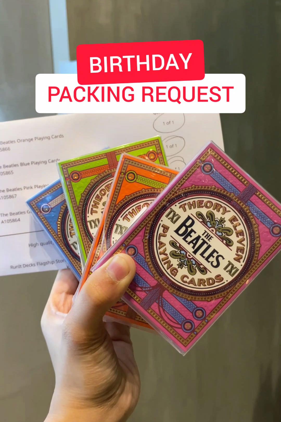 Birthday Packing Request!