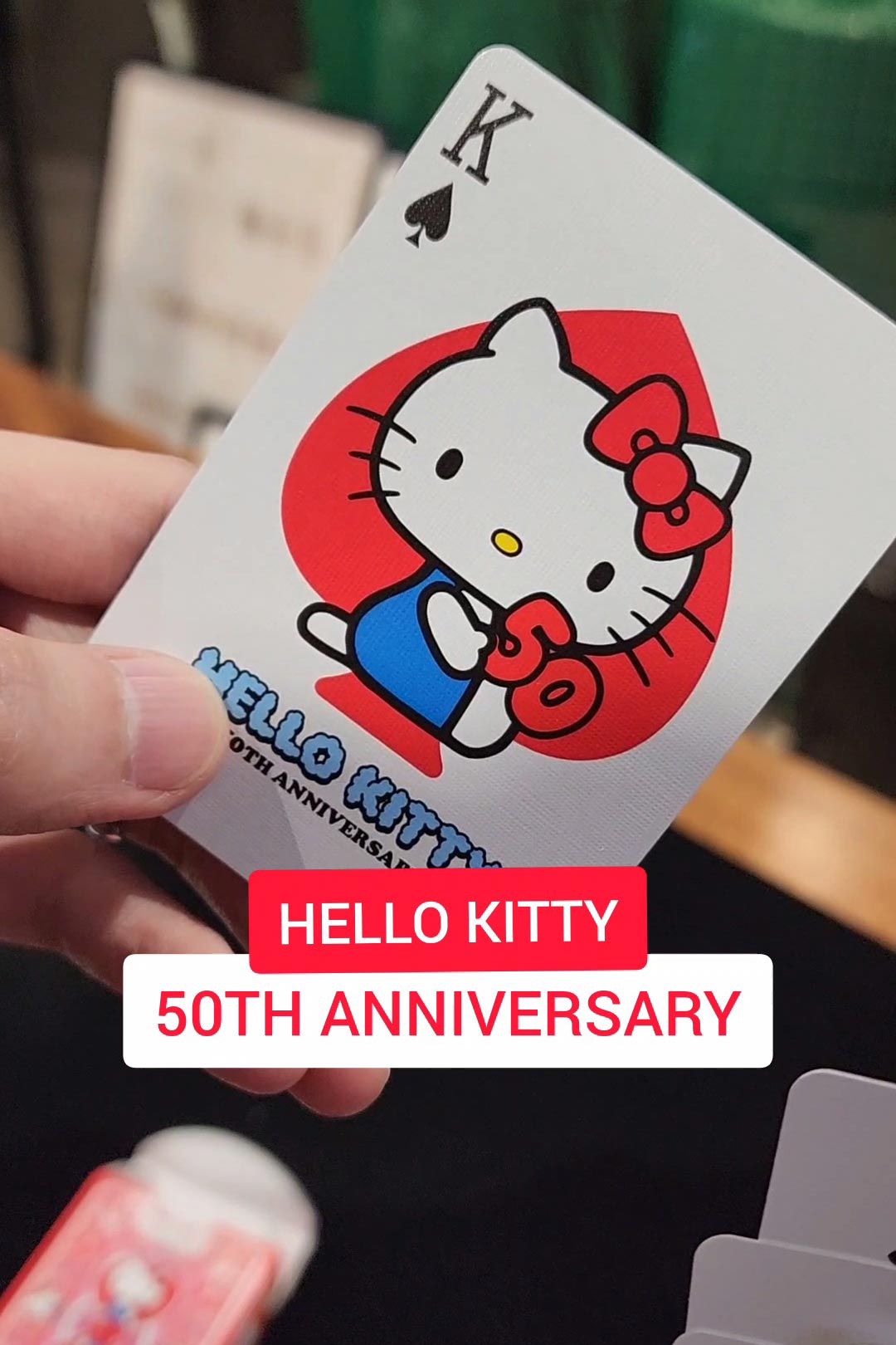 Bicycle Hello Kitty 50th Anniversary Red Playing Cards Sanrio Hello Kitty  was born in the suburbs of London. She lives with her parents