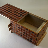 Yosegi 54 + 1 Steps Red Ichimatsu Traditional Japanese Secret Box