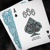 666 Cyan Playing Cards