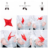 Self-Folding Red Crane Origami Cloth