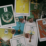 Green Glyphs Runes Cards
