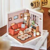 Cozy Living Lounge DIY Miniature House Puzzle Kit