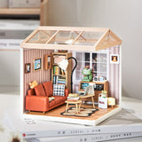 Cozy Living Lounge DIY Miniature House Puzzle Kit