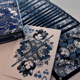 Neko Samurai Blue Playing Cards