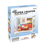 Super Creator Country Blue Lounge Mini DIY Miniature House