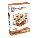 Warm Dining Room DIY Miniature House Puzzle Kit