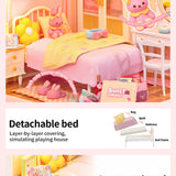 Super Creator Lovely Pink Bedroom DIY Miniature House