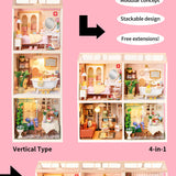 Super Creator Lovely Pink Bedroom DIY Miniature House