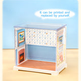 Super Creator Country Blue Lounge Mini DIY Miniature House