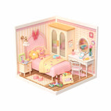 Super Creator Lovely Pink Bedroom DIY Miniature House