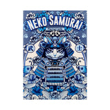 Neko Samurai Blue Playing Cards
