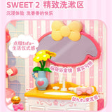 Super Creator Sanrio My Melody's Bubble Bathroom DIY Miniature House