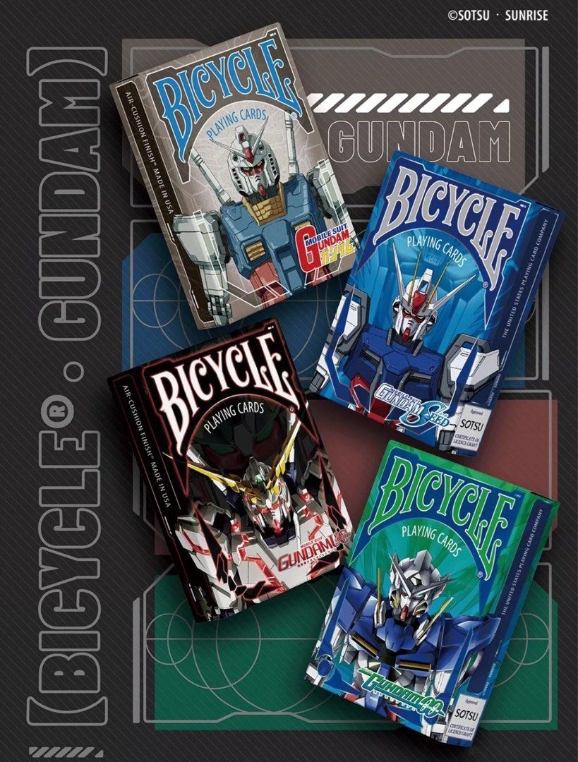 Bicycle Gundam Playing Cards SET 4 Decks RX-78 Exia Strike