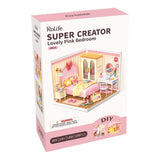 Super Creator Lovely Pink Bedroom DIY Miniature House