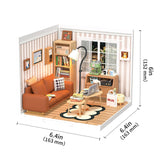 Cozy Living Lounge DIY Miniature House Puzzle Kit