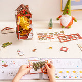 Christmas Indoor Scene Book Nook DIY Puzzle Kit