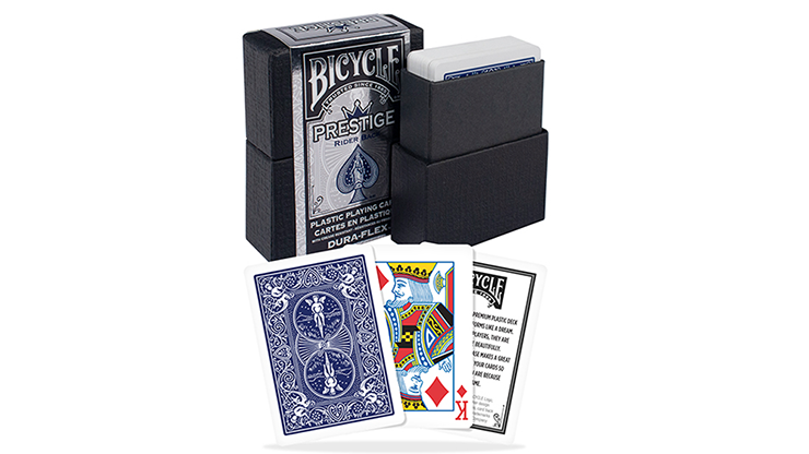 Bicycle Prestige Rider Back (Plastic) Blue Playing Cards