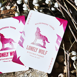 Lonely Wolf Pink Playing Cards