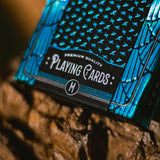 Hummingbird Feathers Blue Playing Cards